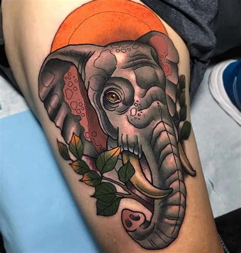 Stunning Neo Traditional Elephant Tattoo designs